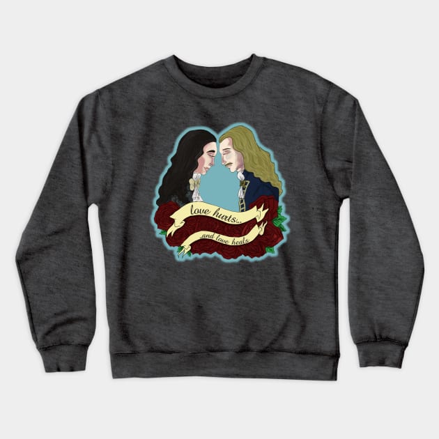 Monchevy "Love Hurts..." Crewneck Sweatshirt by PseudoL